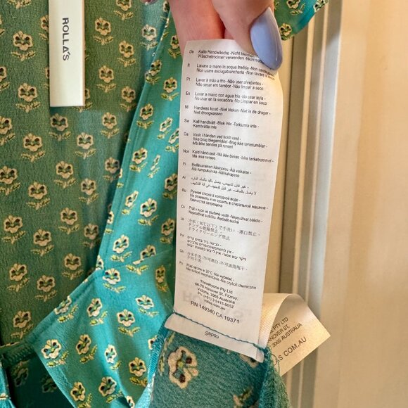 Rolla's NWT Summer Wrap Dress - L , Teal Green, Prep - Picture 8 of 11
